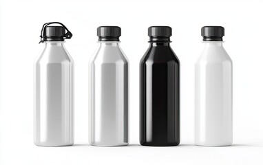 Four reusable water bottles in various colors