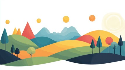 Dive into a vibrant abstract landscape, perfect for ecofriendly social media backgrounds and decorative cards.