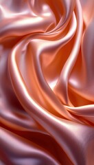 Fototapeta premium Peach Satin Drape: A Luxurious Textured Abstract