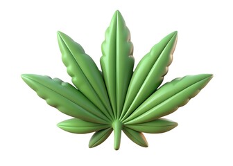 Green Marijuana Leaf: A vibrant, realistic close-up of a cannabis leaf, a symbol of nature's beauty and potential.