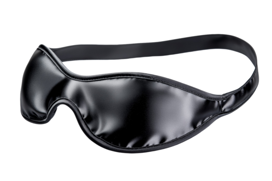 Black strap with a black eye mask isolated