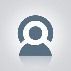 User Icon a sign of avatar in grey color with a silver abstract background