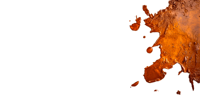 Splatter of thick orange liquid, texture, shiny, surface, cut out transparent - Powered by Adobe