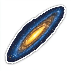 Obraz premium contour-cut sticker Milky Way aesthetic quality of the beautiful, 3d rendering, design sticker, vector art sticker, high resolution, detailed, on white background generated AI