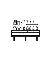 Production line icon depicting industrial manufacturing and efficiency - copy space _2