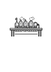 Production line icon depicting industrial manufacturing and efficiency - copy space