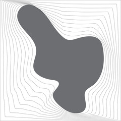 Square blend emblem. Curved line with frame element design