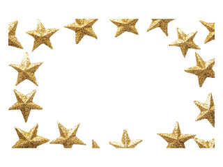Obraz premium Glittering Gold Stars Frame for Celebration Design