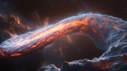 Fototapeta premium Cosmic Nebula: Fiery Celestial Bridge