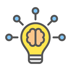 Intelligence filled outline icon. Intelligence color line illustration.

