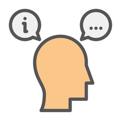 Information filled outline icon. Information color line illustration.
