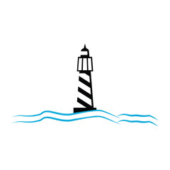 lighthouse icon vector illustration logo