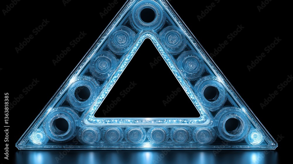 Fototapete luminous triangular frame: a futuristic abstract design