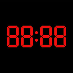 digital clock. Red electronic numbers on a black background.