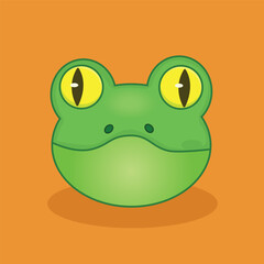 Cartoon Frog. A whimsical illustration of a frog, a cute wildlife character