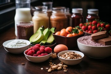 Close up of a protein breakfast in the real kitchen