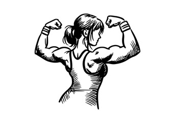 Wrestler hand drawn sketch vector illustration