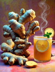 ginger tea and lemon