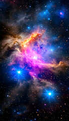 Fototapeta premium Vibrant nebula with bright stars and cosmic dust (1)