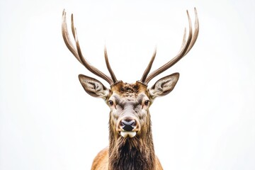 Antlers isolated on a white background symbolizing nature and elegance