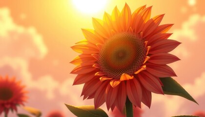 A vibrant sunflower basking in sunlight, showcasing nature's beauty and warmth.