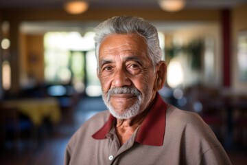 Fototapeta premium Portrait of a Hispanic elderly man in nursing home