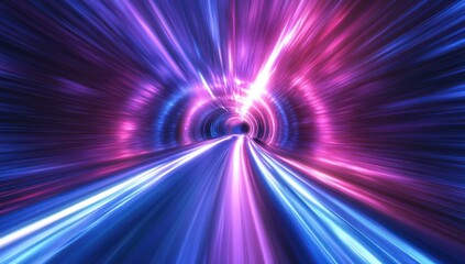 Speed, light, tunnel, futuristic travel, cosmic background