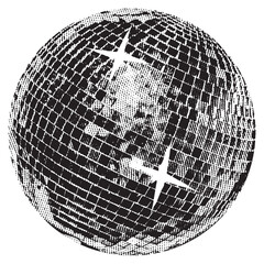 Disco ball isolated. Disco ball clipart. Mirrorball with lights.