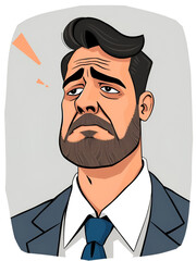 Excommunicated ostracised businessman, sad depressed frustrated man. Modern vector illustration in flat style