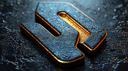 Luxurious Black and Gold 'S' Initial: 3D Render