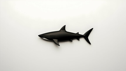 Fototapeta premium Black Pixelated Shark Illustration On White Background