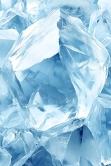 Obraz premium Fractured Glacier Ice Fragments, A Frozen Symphony of Light and Form