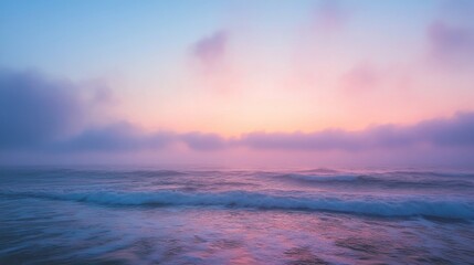 Obraz premium Pastel Ocean Sunrise with Fog