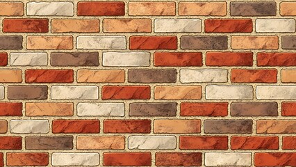 Obraz premium Multicolored Brick Wall Texture Seamless Pattern Background Image