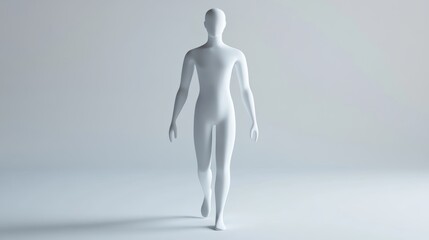 Minimalist Human Figure Walking Forward 