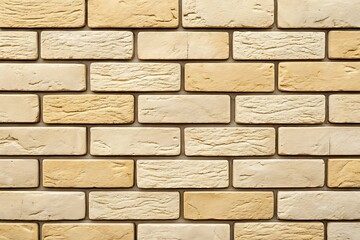 Obraz premium Closeup of a Beige and Tan Brick Wall Texture Background Image