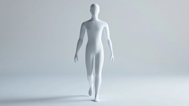 Minimalist Human Figure Walking Forward 
