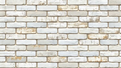 Obraz premium Seamless White and Beige Brick Wall Texture Background Image