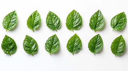 Obraz premium Fresh green leaves arranged