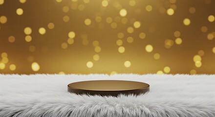 Podium stand layout for product display on gold background