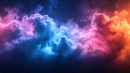 Obraz premium Celestial Cloudscape: A Symphony of Cosmic Colors