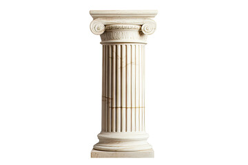 Antique ionic column architectural detail, isolated design , cut out transparent