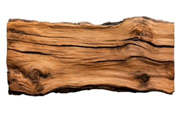 Rough sawn oak timber plank, natural woodgrain texture background, cut out transparent