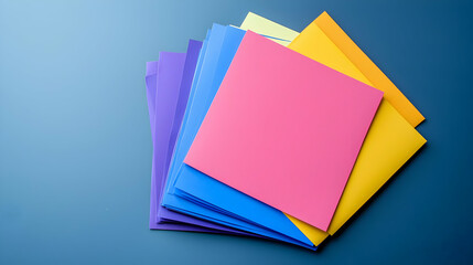 Colorful Paper Sheets Stacked On Dark Background