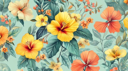 Fototapeta premium TexturesBackgrounds Seamless Floral Moment Background