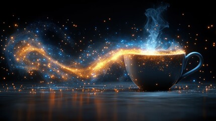 Magical Tea Cup: A Whimsical Digital Art
