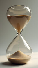 Sand flows around central void in hollow hourglass. Spirals at waist. Accumulates in donut formations below.