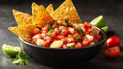 Spicy Salsa with Tortilla Chips. (1)