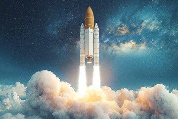 Space Shuttle Launch for Night Sky.