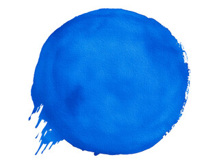 Vibrant Blue Circle on Textured Watercolor Background